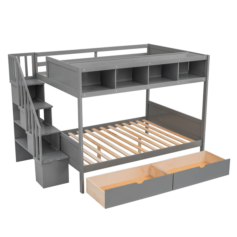 Bunk Bed With Shelfs, Storage Staircase And 2 Drawers - R&R Furniture Gallery (Fountain Valley, CA)