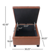 Square Tufted Indoor Ottoman With Lift-Top Storage - R&R Furniture Gallery (Fountain Valley, CA)