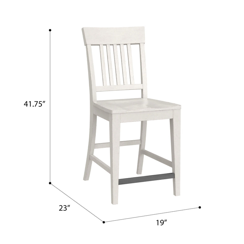 Slat Back Counter Stools (Set of 2) - White - R&R Furniture Gallery (Fountain Valley, CA)