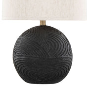 Lumi Source Kona contemporary table lamp set with matte black bases and natural fabric shades, modern lighting for living spaces.