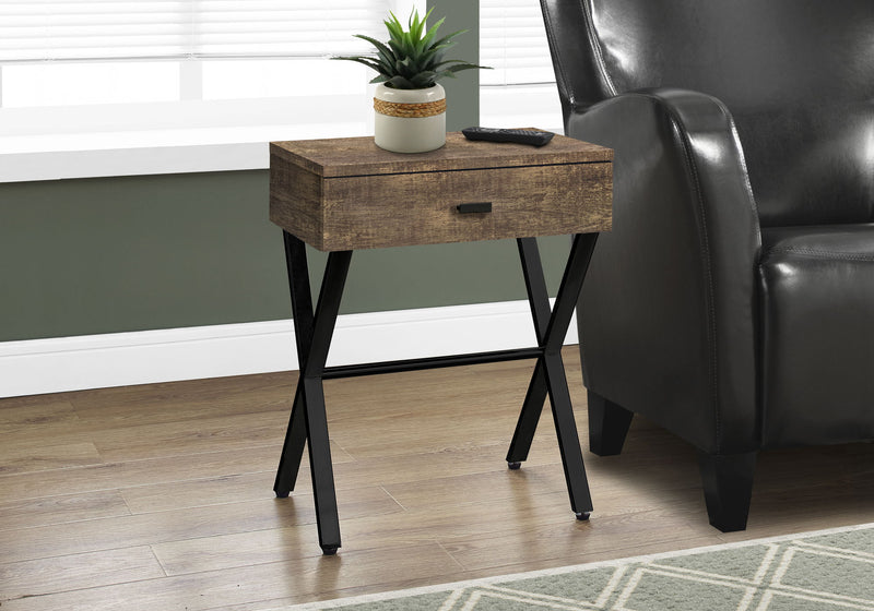 Accent Side X Table, Storage Drawer, Contemporary & Modern - R&R Furniture Gallery (Fountain Valley, CA)