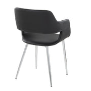 Pair of Lumi Source Margarite contemporary dining chairs set, featuring modern design with sleek wood legs and comfortable upholstered seats.