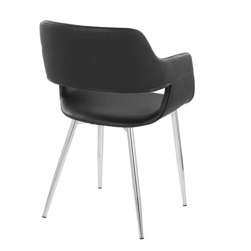Pair of Lumi Source Margarite contemporary dining chairs set, featuring modern design with sleek wood legs and comfortable upholstered seats.