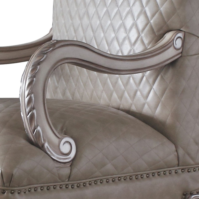 Dresden - Chair With Pillow - Synthetic Leather & Vintage Bone White