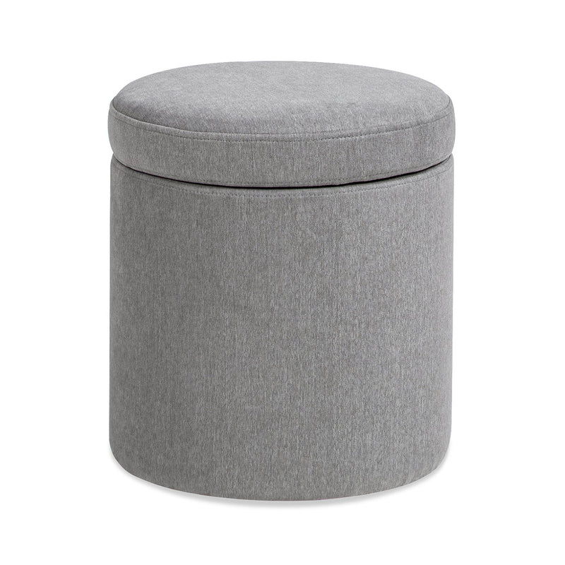 Brandy - Round Upholstered Storage Ottoman With Accent - R&R Furniture Gallery (Fountain Valley, CA)