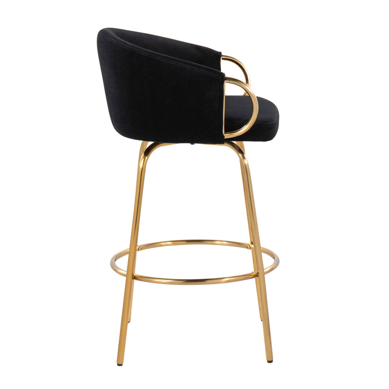 Lumi Source Claire contemporary glam counter stool set of 2 with sleek design and modern metallic accents.