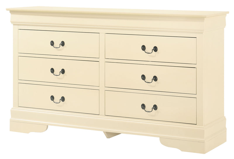 Elegant Louis Phillipe traditional dresser by Glory Furniture featuring classic wood finish and detailed craftsmanship.