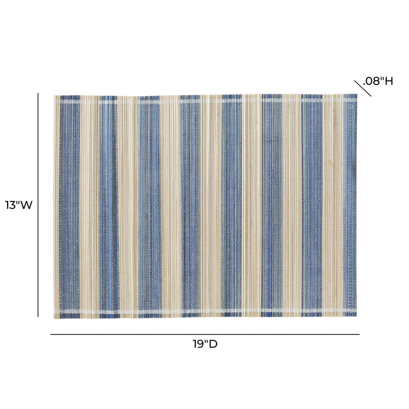 Set of four bamboo placemats from TOV Furniture Jora collection, natural woven texture for dining table decoration