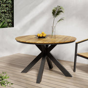 Outdoor Dining Table - Teak / Black - R&R Furniture Gallery (Fountain Valley, CA)