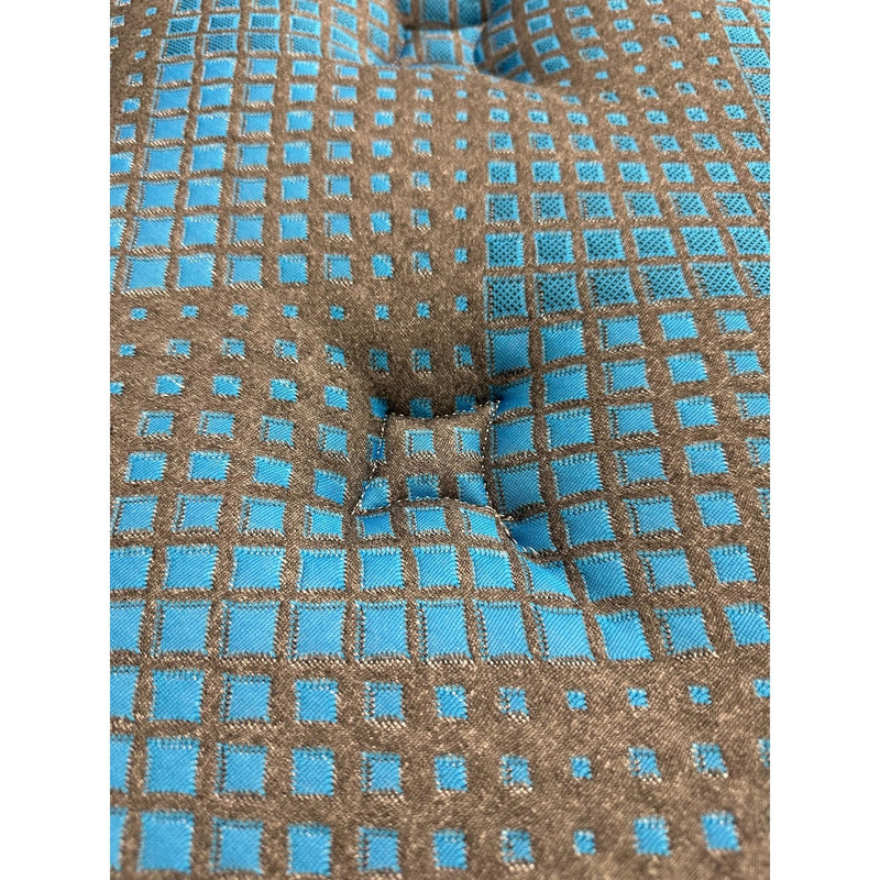 Restonic Comfort Care 7-inch foam core hybrid mattress with medium comfort, showcasing the mattress surface and plush top layer.