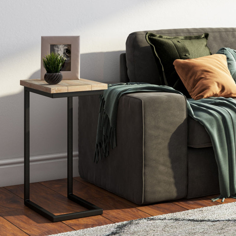 Skyler C-side handcrafted table by Simpli-Home, featuring a wooden finish and modern design, shown as a stylish side table.