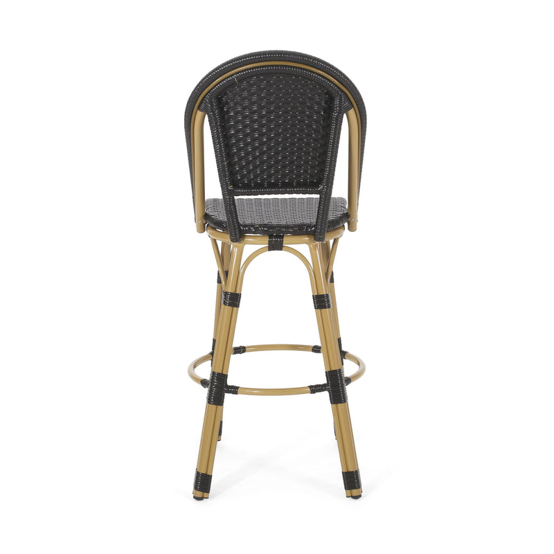 Outdoor Rattan And Aluminum French Barstools (Set of 2) - R&R Furniture Gallery (Fountain Valley, CA)