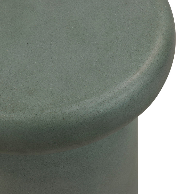 TOV Furniture Lydia side table with a sleek, modern design and wooden finish, featuring a round top and sturdy base.