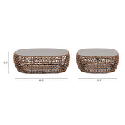 Willow - Oval Woven Patio Coffee Table, Wicker Frame - R&R Furniture Gallery (Fountain Valley, CA)