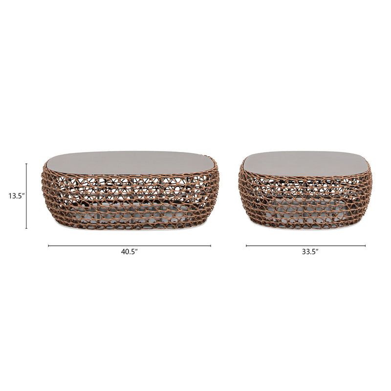 Willow - Oval Woven Patio Coffee Table, Wicker Frame - R&R Furniture Gallery (Fountain Valley, CA)