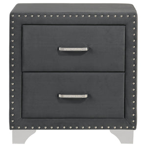 Upholstered 2 Drawer Nightstand With Accents