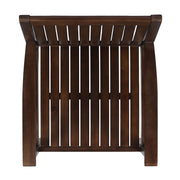 Set of two Wilson rustic dining chairs by Noble House with acacia wood and slat panel design in dark brown.