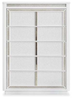 Chalanna - Five Drawer Chest - White - R&R Furniture Gallery (Fountain Valley, CA)