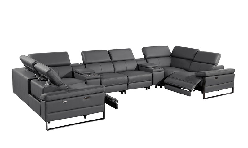 1246 - 8-Piece U-Shaped Modular Power Reclining Sectional With 2 Power Recliners And Power Headrests