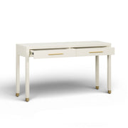 Dani - Faux Shagreen 2-Drawer Console Table - Cream - R&R Furniture Gallery (Fountain Valley, CA)