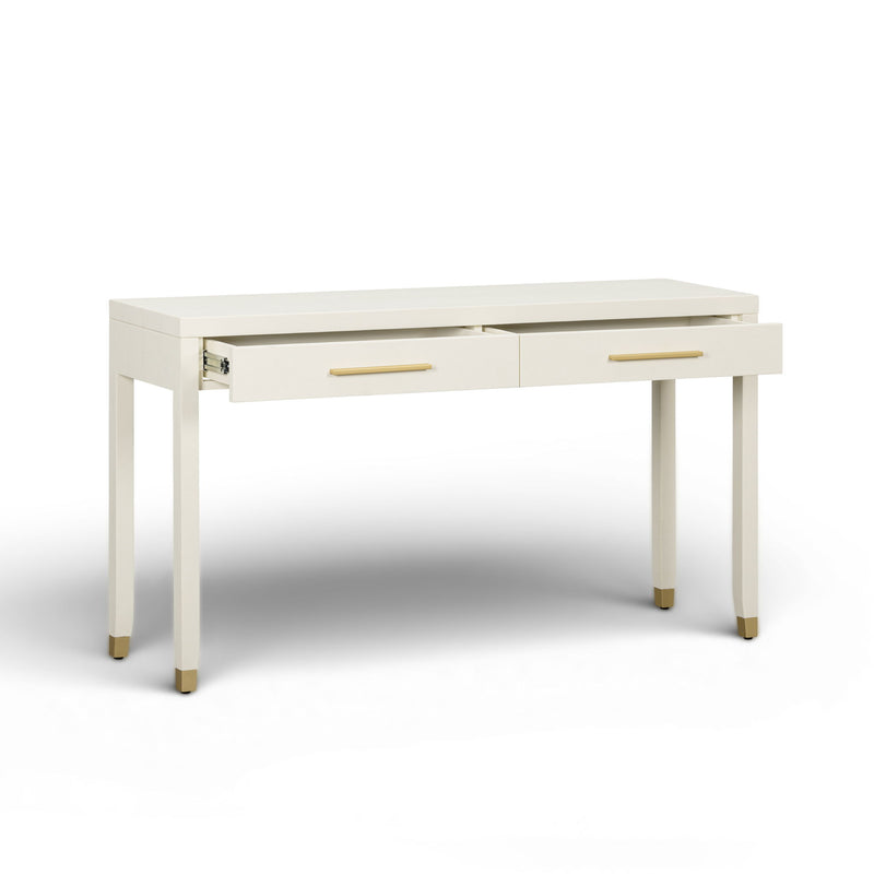 Dani - Faux Shagreen 2-Drawer Console Table - Cream - R&R Furniture Gallery (Fountain Valley, CA)