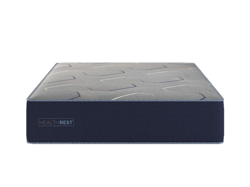 Restonic HealthRest PolarBreeze hybrid mattress with cooling gel layers and plush surface, designed for comfortable sleep.