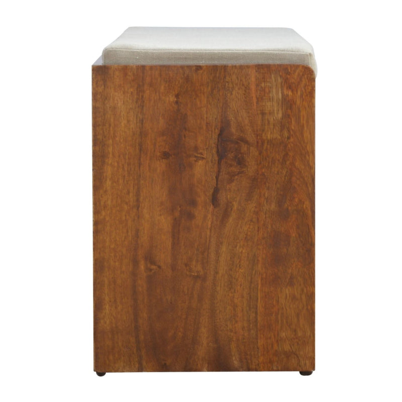 Pull Out Shoe Bench - Chestnut / Mud Linen - R&R Furniture Gallery (Fountain Valley, CA)