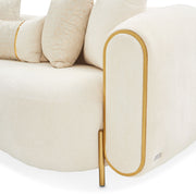 Sassani - Loveseat - Crepe / Gold - R&R Furniture Gallery (Fountain Valley, CA)