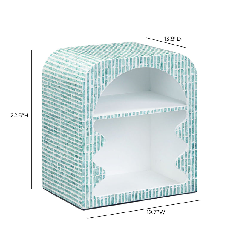 Jess - Capiz Shell Nightstand - Blue