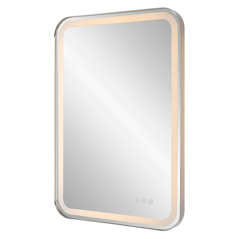 Crofton - Lighted Nickel Vanity Mirror - Gray
