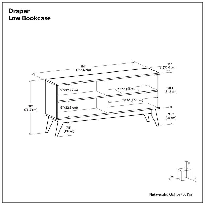 Draper - Handcrafted Low Bookcase - R&R Furniture Gallery (Fountain Valley, CA)