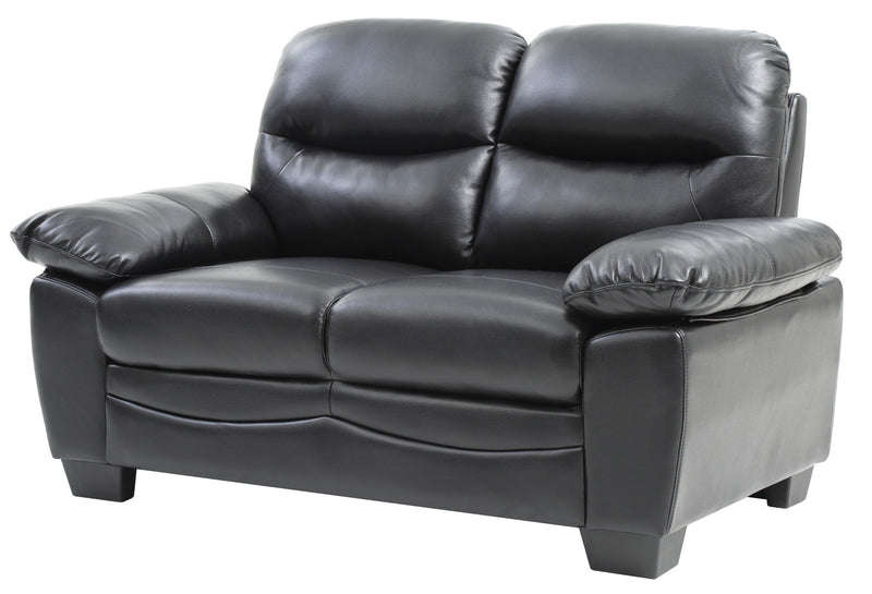 Glory Furniture Marta stationary loveseat with plush upholstery and cozy design, perfect for living room seating.