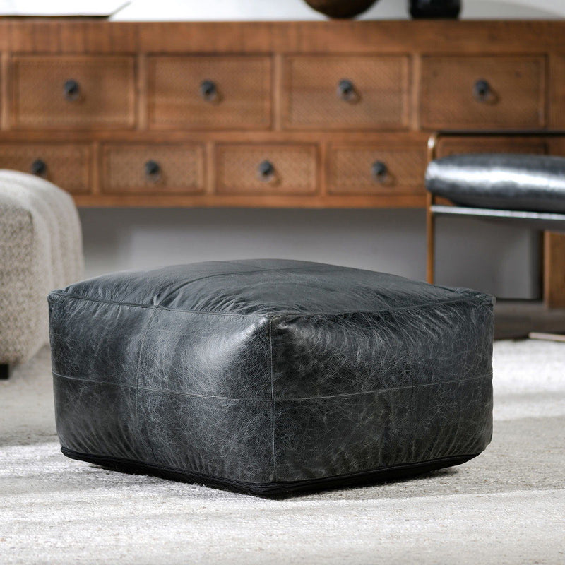 Poufs - Leather Pouf - R&R Furniture Gallery (Fountain Valley, CA)