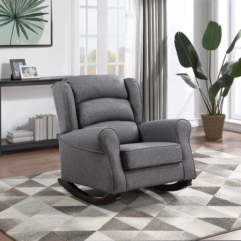 Fabien - Rocking Chair - Gray Fabric - R&R Furniture Gallery (Fountain Valley, CA)