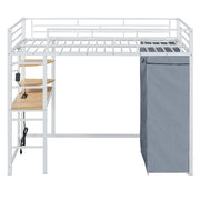 Loft Bed With Desk, Shelves, Power Outlet, LED Light And Wardrobe - R&R Furniture Gallery (Fountain Valley, CA)