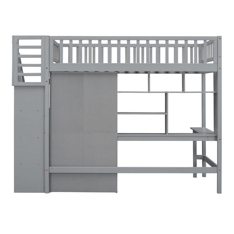 Loft Bed With Bookshelf, Drawers, Desk, And Wardrobe - R&R Furniture Gallery (Fountain Valley, CA)