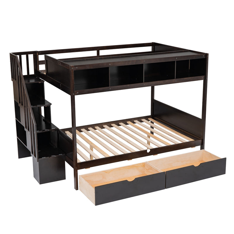 Bunk Bed With Shelfs, Storage Staircase And 2 Drawers - R&R Furniture Gallery (Fountain Valley, CA)