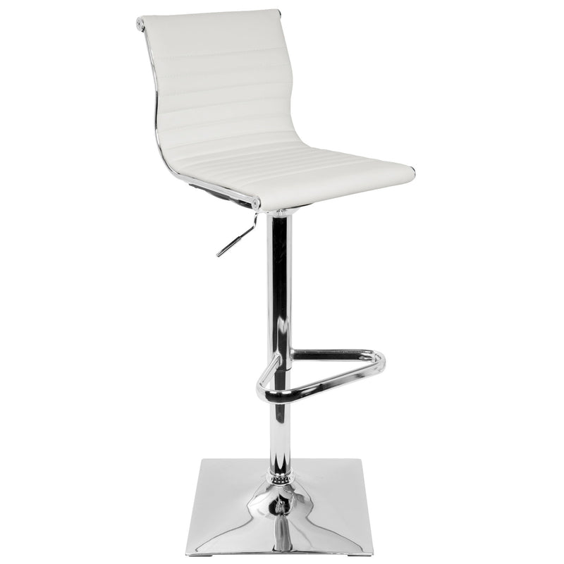 Lumi Source Masters contemporary adjustable barstool with swivel, bar height (28-30 inches), featuring a modern design and cushioned seat.