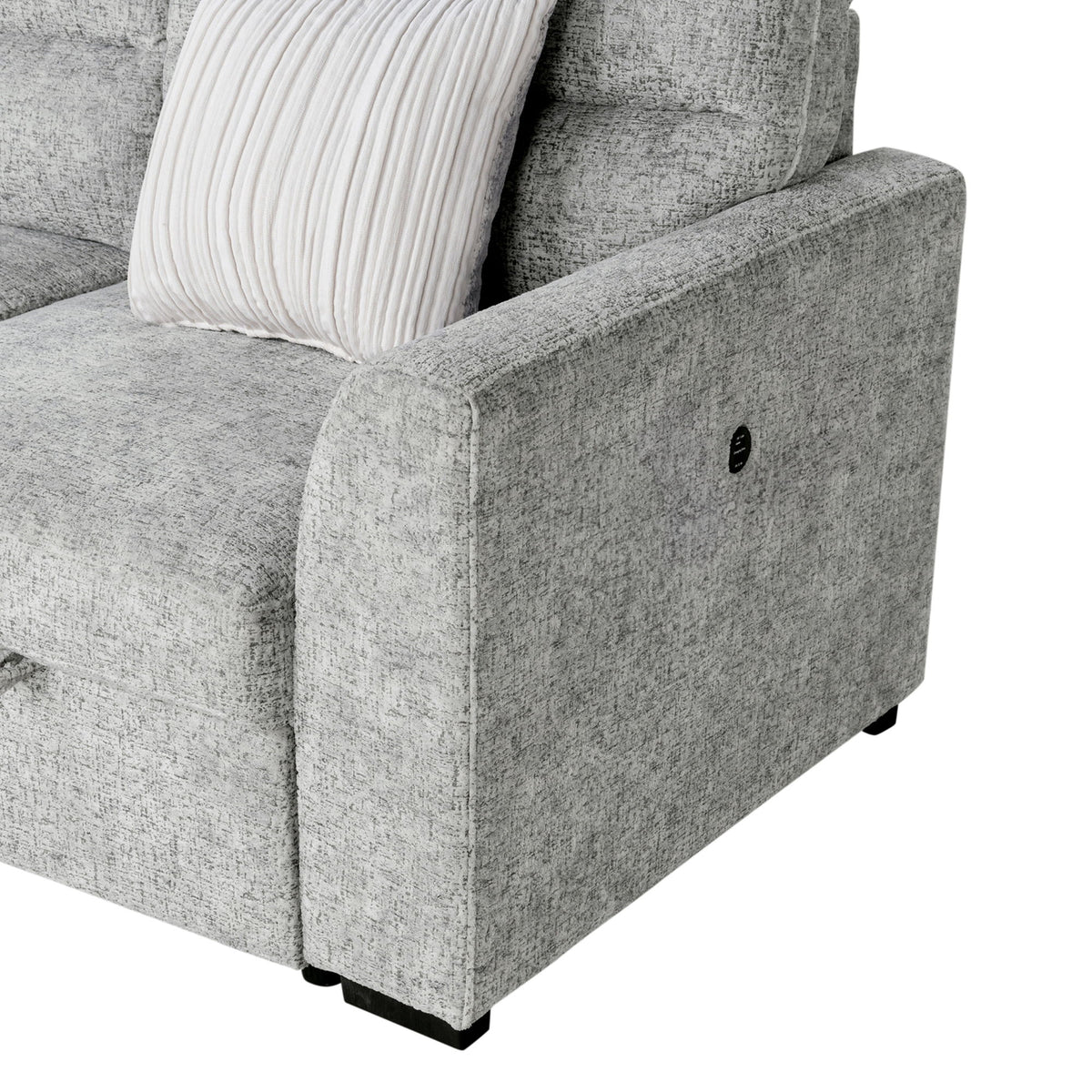 Emiliano - Sectional Sofa With 3 Pillows - Nickel