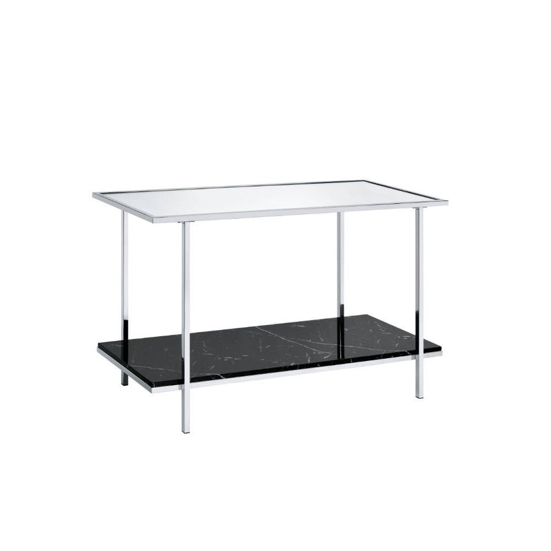Angwin - Console Table - Mirrored, Faux Marble Top & Chrome - R&R Furniture Gallery (Fountain Valley, CA)