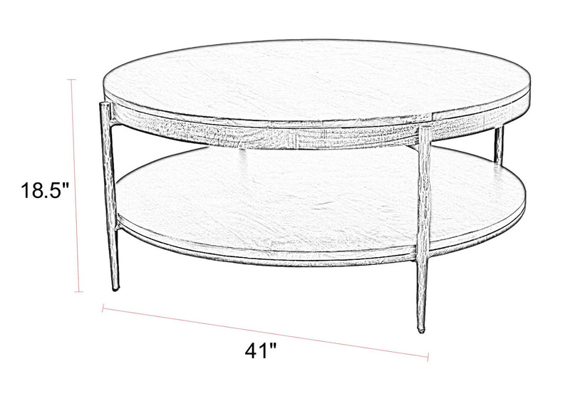 Bengal - 41" Round Cocktail Table With 2 End Tables - Hickory Brown