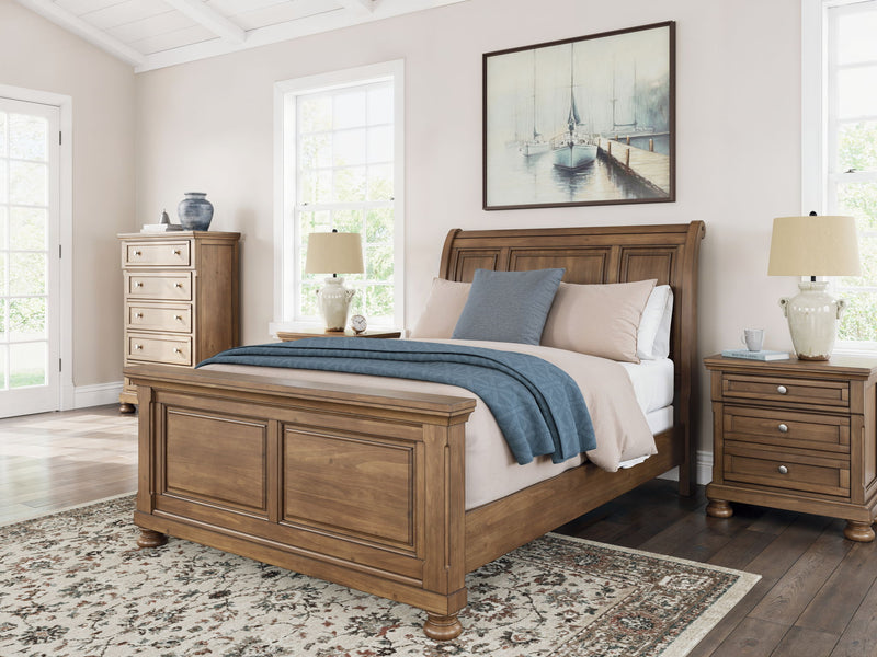 Feddinger - Two Drawer Night Stand - Medium Brown - R&R Furniture Gallery (Fountain Valley, CA)
