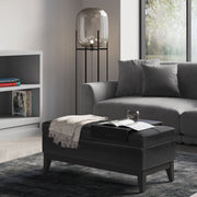 Oregon - Storage Ottoman Bench With Tray - Distressed Black - R&R Furniture Gallery (Fountain Valley, CA)