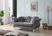 Glory Furniture stylish flared arm stationary loveseat with plush cushions and modern design, perfect for cozy living room seating.