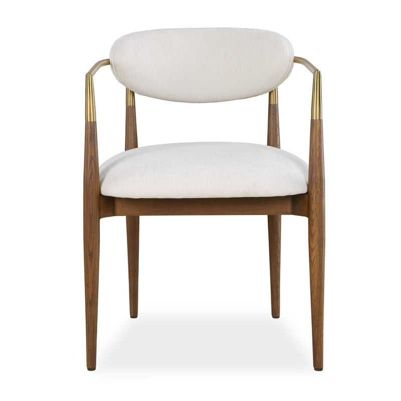 Moxie - Dining Arm Chair - Walnut / White