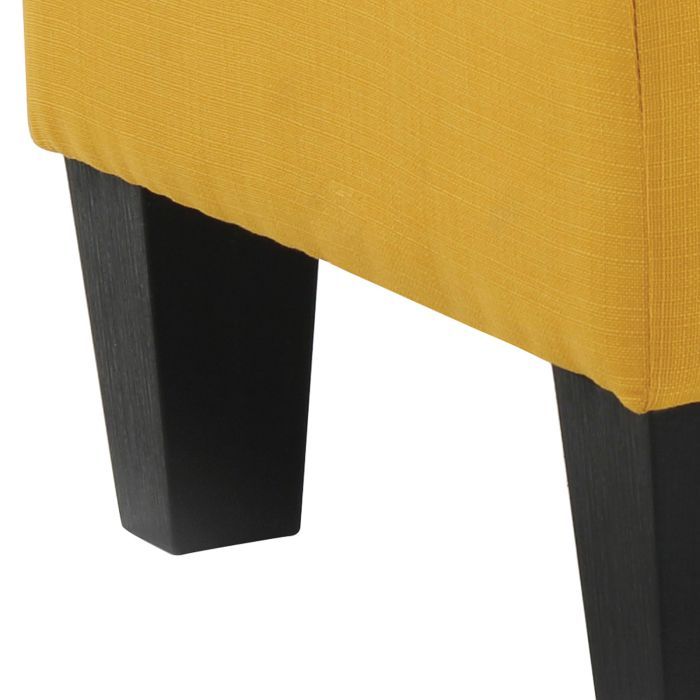 Upholstered ottoman from Glory Furniture, stylish casual design, soft fabric with wooden legs, perfect for modern living spaces.