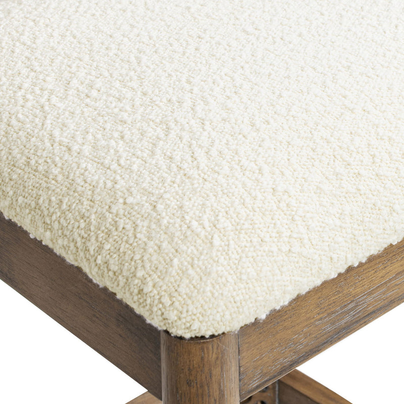 Leon - Arched Back & Upholstered Counter Stool (Set of 2) - Ivory White - R&R Furniture Gallery (Fountain Valley, CA)