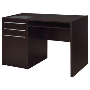 Maxim - 2 Drawer Computer Desk With Lift Top Storage And Power Outlet - Cappuccino