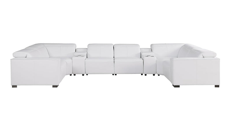 1208 - 8 Piece Modular Leather Sectional With 2 Power Recliners & Power Headrests