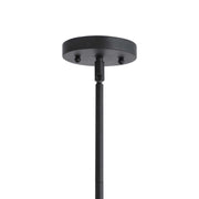 Uttermost Thales Geometric 3-Light Black Pendant Lighting fixture with modern geometric design and matte black finish.